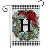 Briarwood Lane Winter Garden Flag 12x18 For Outdoor Winter Wreath Monogram Letter H For Winter Garden Flag Flags For Outside - 2 of 4