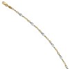 Black Bow Jewelry 14k Two Tone Gold 3mm Polished Twisted Link Anklet, 9-10 Inch - 2 of 4