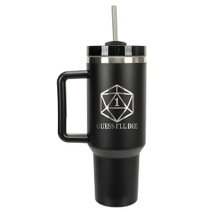 100 North Guess I'll Die Nat 20 Dice Role Playing Game Wrap-Around 40 Oz. Stainless Steel Water Bottle Coffee Mug, Spill & Leak Resistant, Travel - 1 of 4