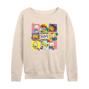 Women's - Rugrats - Group Box Lightweight French Terry Wide Neck Long Sleeve Shirt - 1 of 4