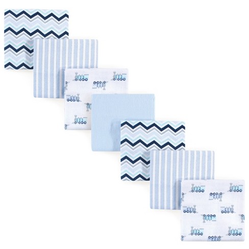 Luvable Friends Baby Boy Cotton Flannel Receiving Blankets Train