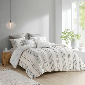 Sapphtopaz Bedding Comforter Set Quilt Set Cotton Jacquard Fabric with Embroidered Stripes 3 Piece 1 Quilt, 2 Pillow Shams - 1 of 4