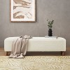 KWPZQEB 60.25" Ottoman Bench for Bedroom End of Bed, Rectangle Ottoman with Upholstered, Decorative Home Furniture for Living Room, Bedroom, White - 2 of 4