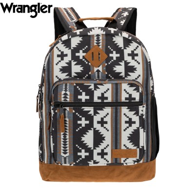 Wrangler Yellowstone 18.5" Backpack for Womens Mens Kids, Classic Logo Water Resistant Casual Daypack for Travel with Padded Laptop Notebook Sleeve