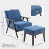 NicBex Linen Accent Chair,Upholstered Living Room Chairs with Mid-Height Backrest and Ottoman,Mid-Century Armchair,Accent Chairs for Living Room - 3 of 4