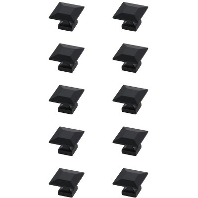 Elegant Lighting Cecil 1.3Inch Matte Black Square Knob Multipack (Set of 10)