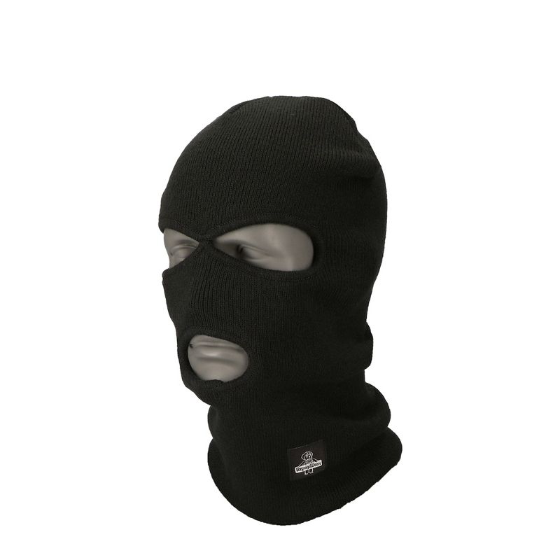 RefrigiWear Warm Double Layer Acrylic Knit 3-Hole Balaclava Face Mask (Black, One Size Fits All), 1 of 4