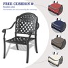 XIYUYEU Cast Aluminum Patio Dining Chair Set of 2, Outdoor Dining Chairs With Black Frame, Seat Cushions (in Random Colors), Slanted Grid - 4 of 4