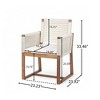 Chic Crate-Set of 2 Outdoor Acacia Wood Patio Dining Chairs with Rope-Woven Back/Armrest & Washable Cushions  - White - 4 of 4