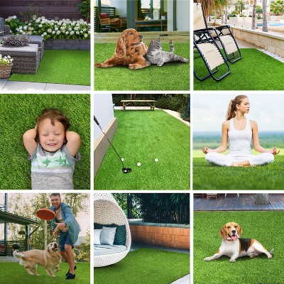 Green Artificial Grass Indoor/Outdoor Pet Training Area Rug