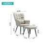 TIRAMISUBEST Upholstered High Backrest Accent Chair with Solid Metal Legs for Bedroom Living Room Office - 2 of 4