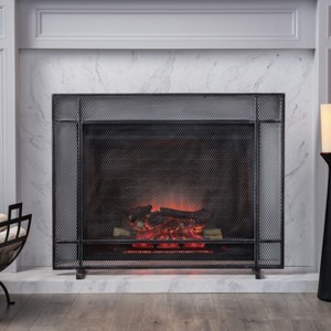 NicBex Classic Wrought Iron Fireplace Screen with Arched Top and Scrollwork Freestanding Fire Guard Safety Gate for Living Room - 1 of 4