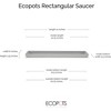 Ecopots Indoor/Outdoor Modern Plastic Rectangular Bruges Flower Pot Planter Saucer - 3 of 3