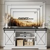Farmhouse TV Stand and Entertainment Center for TV Up to 65 Inches with Sliding Barn Doors and Adjustable Shelf, for Living Room, Bedroom - 3 of 4