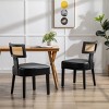Rattan Dining Chairs Set Of 2 with Rattan Back,Upholstered Cane Back Armless Chairs-Cuddlewood - 3 of 4