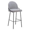 Zuo Modern – Jambi Barstool Set of 2 Black and White, 42.9" H, Shearling Style Fabric with Powder-Coated Steel Legs, Modern Design - 4 of 4