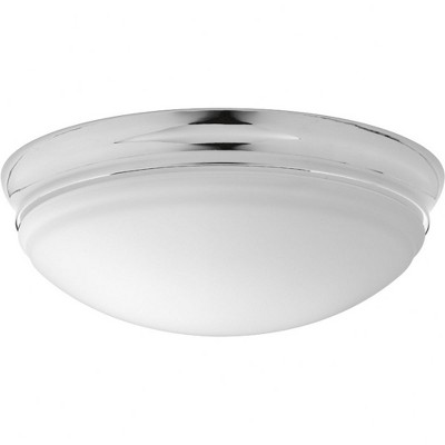 Progress Lighting, Etched Glass Collection, 1-Light Flush Mount, Polished Chrome, Etched Glass, Material: Steel