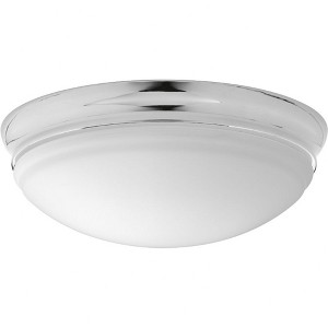 Progress Lighting, Etched Glass Collection, 1-Light Flush Mount, Polished Chrome, Etched Glass, Material: Steel - 1 of 3