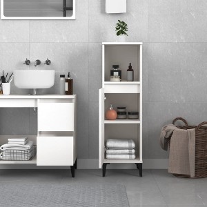 CLIHOME 39.4 in H Bathroom Storage Cabinet Engineered Wood Display Cabinet Home Organiser Furniture With Metal Legs - 1 of 4