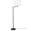 Cresswell Lighting 60" Swing Arm Floor Lamp Black: Linen Shade, Metal Body, UL Listed - 4 of 4