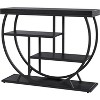 3-Tier Industrial Entryway Table with Semicircular Metal Frame, Open Shelf Console Sofa Table for Living Room, Accent Table with Adjustable Feet - 3 of 4
