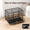 XBRIGH 42/38 Inch Dog Crates for Meidum Small Dogs Folding Metal Wire Cages Dog Kennels Pet Cage with Double-Door, Removable Tray White - 4 of 4