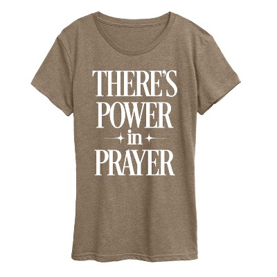 Women's - Instant Message - There's Power In Prayer Short Sleeve Graphic T-Shirt