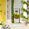 Sorbus Welcome Planter Basket Stand with Coco Liner, Stylish Flower, Plant, and Outdoor decor for Home, Garden, Patio, Deck, Black Metal - 4 of 4