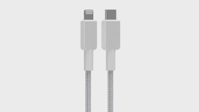 Anker 10&#39; Braided Lightning to USB-C Fast Charging Cable - White, 2 of 10, play video