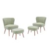 WestinTrends 4 Piece Upholstered Boucle Accent Chair and Ottoman Sets - 3 of 4