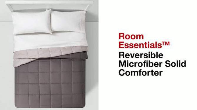 Reversible Microfiber Solid Comforter - Room Essentials™, 2 of 14, play video
