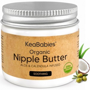 KeaBabies Organic Nipple Butter, Natural Nipple Cream Safe for Nursing and Breastfeeding Moms, 2oz - 1 of 4