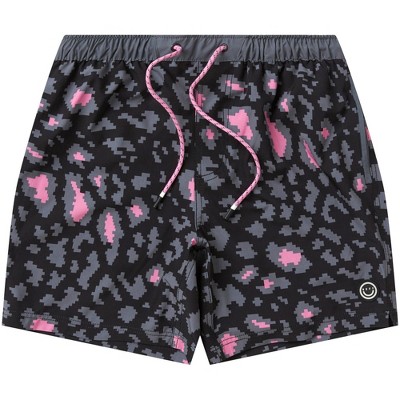 Men's NEFF Pink Pixel Hot Lap Hot Tub Swim Trunks