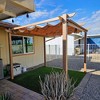 PURPLE LEAF 10' x 13' Outdoor Pergola with Retractable Sun Shade Canopy Patio Metal Shelter for Garden Porch Wood Grain Frame Gazebo - 2 of 4