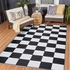 Playa Rug California Plastic Floor Mat Rectangle Woven Indoor Outdoor Folded Area Rug Checkered Black & White - 3 of 4