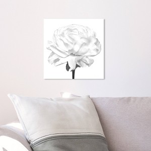 12" x 12" Blooming Flower Blanc Floral and Botanical Unframed Canvas Wall Art in White - Oliver Gal - 1 of 4
