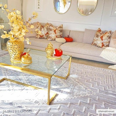 Hauteloom Alya 3D Saxony Rug with Fringes