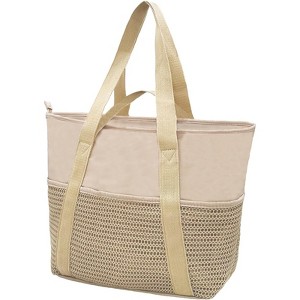 FATMOON Beach Tote Bag Waterproof Sandproof Mesh Swiming Pool Bag with Zipper for Summer Vacation - 1 of 4