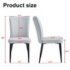 SEVOBAL Dining Chairs 4 Piece of Modern Minimalist PU Curved Back and Seat Cushion for Dining Room, Bedroom, Living room, Gray, 17.7"*17.3"*35" - 3 of 4