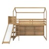 Whisen Twin Size Wood House Loft bed with Slide, Storage shelves and Light - 4 of 4