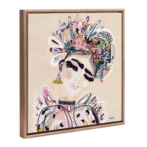 22"x22" Sylvie Beaded LuLu Framed Canvas by Inkheart Designs Gold - Kate & Laurel All Things Decor - 1 of 4