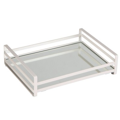 Flat Wire Large Vanity Tray White - Home Details