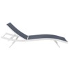 Modway Glimpse Aluminum Mesh Outdoor Patio Poolside Deck Chaise Lounge Chair in White Navy - 3 of 4