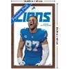 Trends International NFL Detroit Lions - Aidan Hutchinson Feature Series 25 Framed Wall Poster Prints - 3 of 4