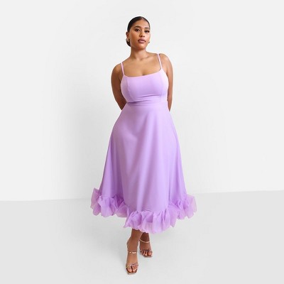 Rebdolls Women's Margot Ruffle Hem Midi A Line Dress