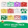 Joyfy 12 Pcs Christmas Gift Card Boxes Holder, Fancy Foil Boxes with Ribbon, Decorative Wrapped Envelopes for Xmas Party Present Decoration - 3 of 4