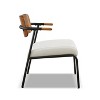 Jennifer Taylor Home Kelvin 25" Mixed Material Accent Arm Chair, Cream White Upholstery & Black Metal - 3 of 4