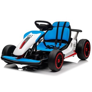 Jojoka 24V Go Kart for Kids Pedal Drift Kart with 2x150W Powerful Motors, Slow Start, Built-in Music - 1 of 4
