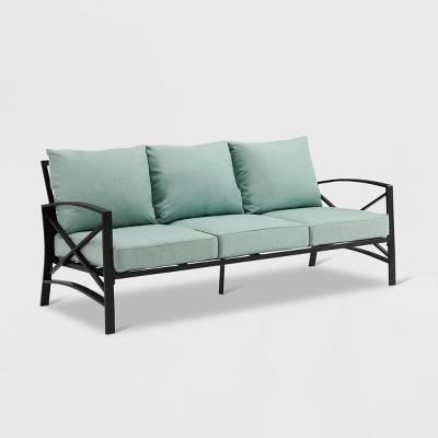 Kaplan Oil Rubbed Bronze Outdoor Metal Sofa with Mist Cushions