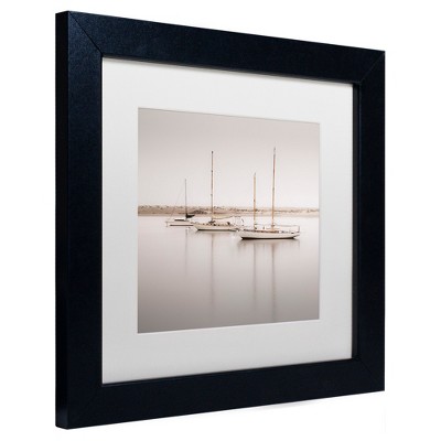 Trademark Fine Art - Moises Levy 'three Boats' Matted Framed Art : Target